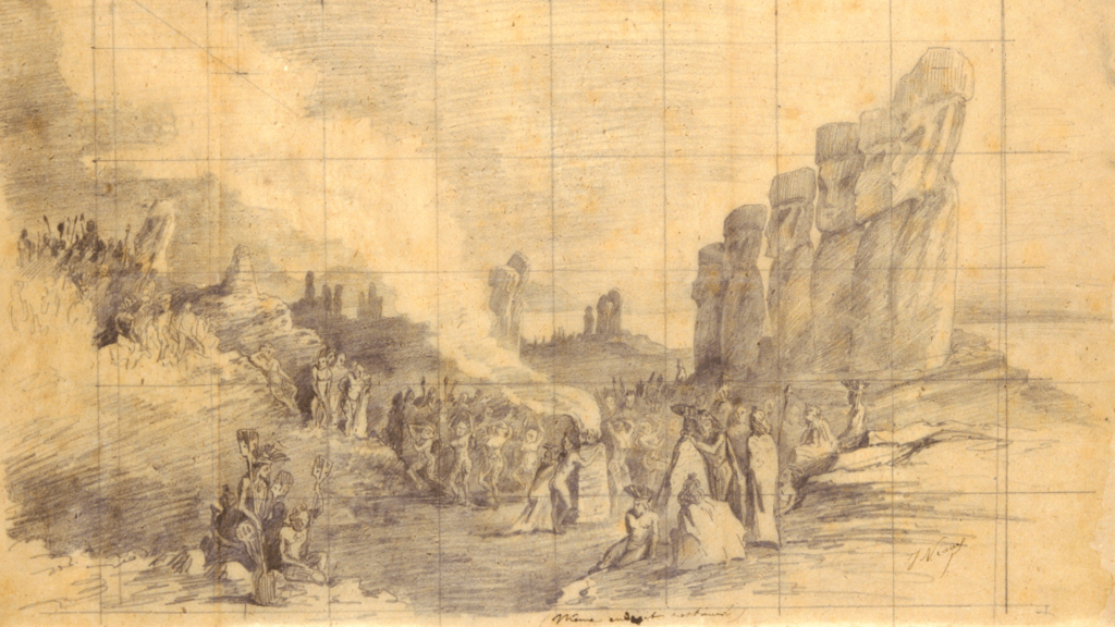 Картина на Великденските острови от 1872г. Художник -